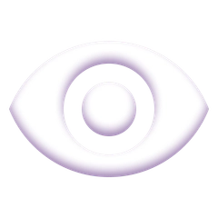 A white, 3D eye.